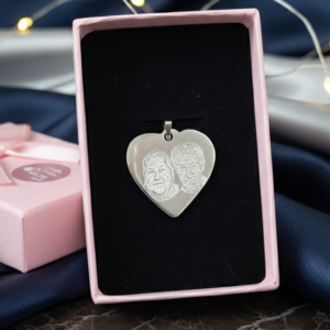 Medalla de Plata Corazón Foto más QR (Audio)