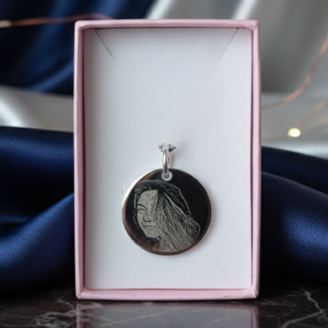 Medalla Acero Quirúrgico Redondo Foto más Frase