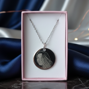 Collar Acero Quirúrgico Redondo Foto más Frase