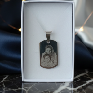 Medalla Acero Quirúrgico Placa Militar Foto más Frase