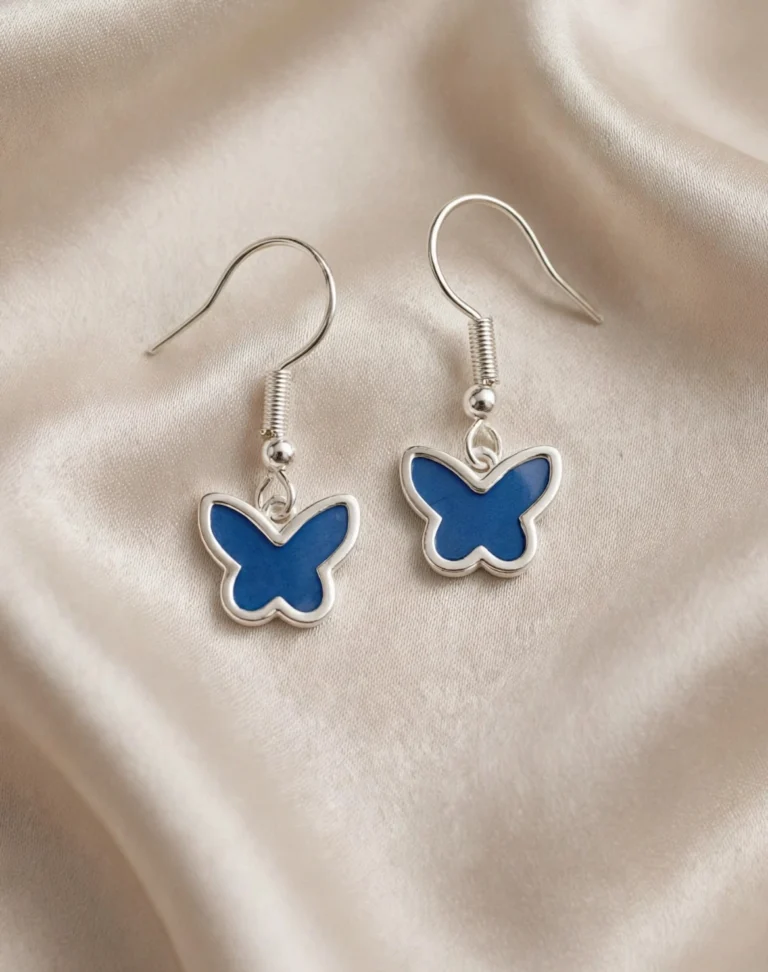 Aros Mariposa Blue de Plata