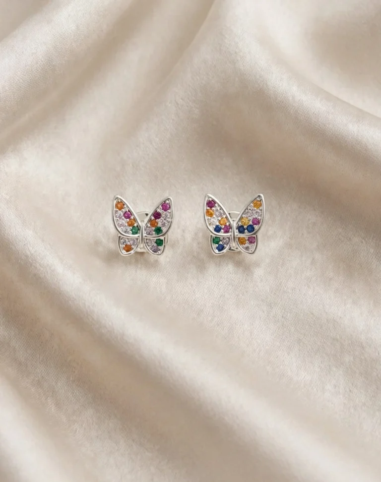 Aros Mariposa Color de Plata