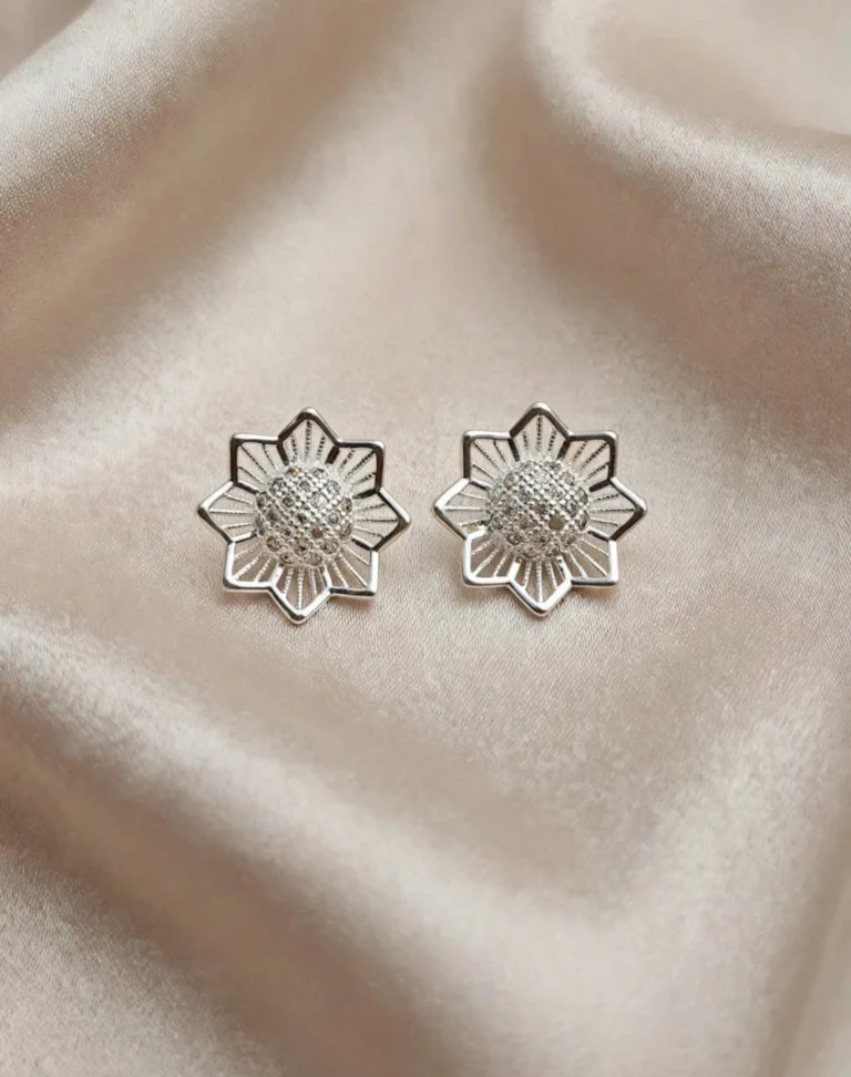 Aros Flor Filigrana de Plata