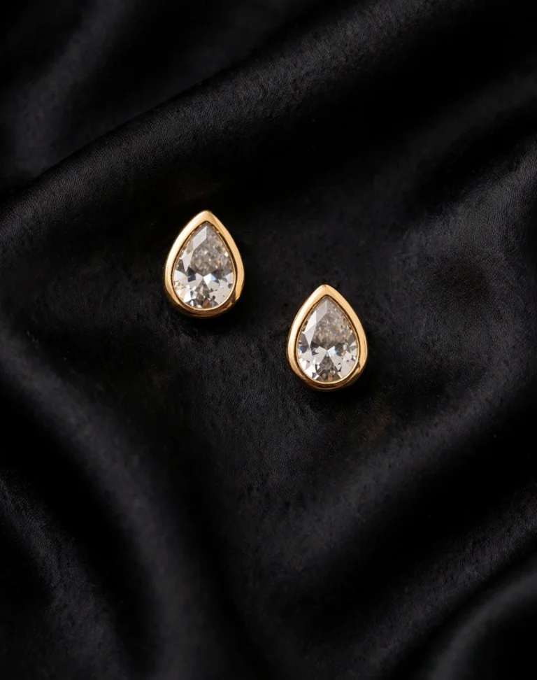 Aros Gota Cristal Goldfield, vista del par completo