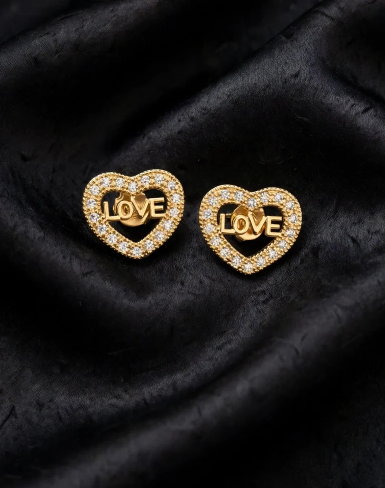 Aros Corazón Love Goldfield, vista del par completo