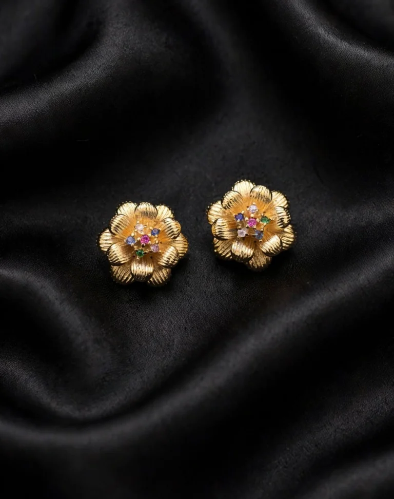 Aros Flor Arcoíris Goldfield, vista del par completo