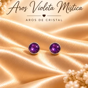 Aros Violeta Mística de Plata 925, diseño completo sin precio impreso