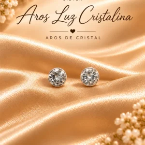 Aros Luz Cristalina de Plata 925, diseño completo sin precio impreso