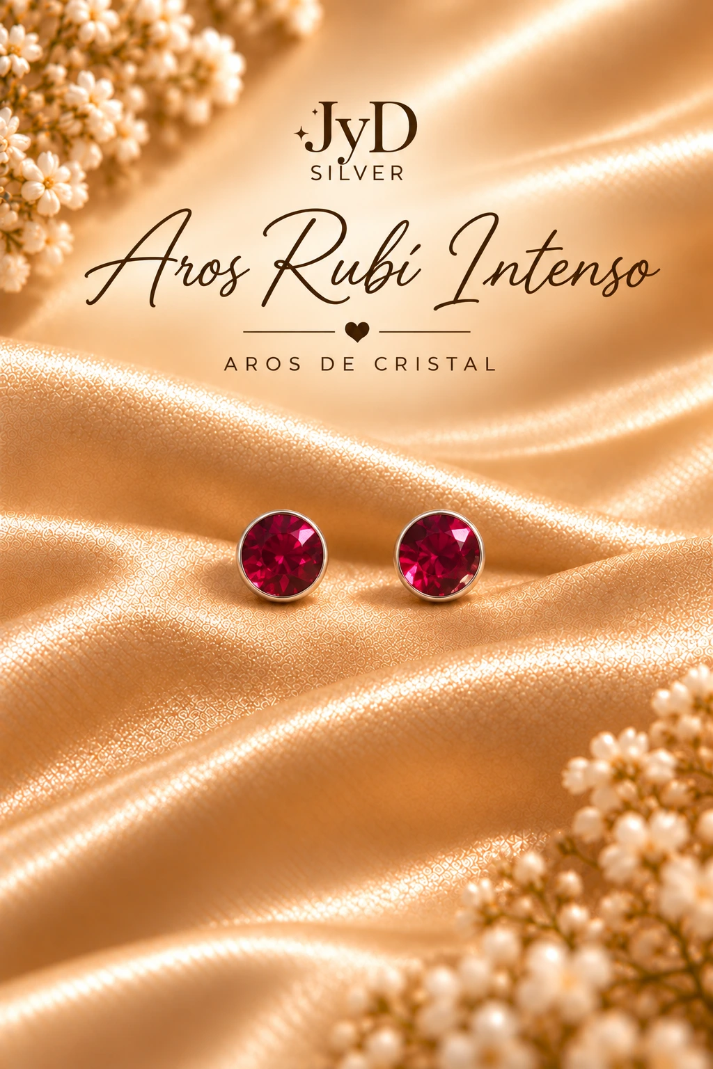 Aros Rubí Intenso de Plata 925 — imagen principal