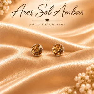 Aros Sol Ámbar de Plata 925, diseño completo sin precio impreso