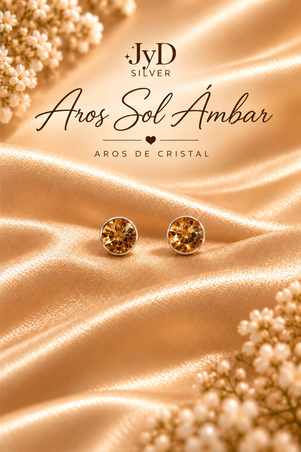 Aros Sol Ámbar de Plata 925 — imagen principal