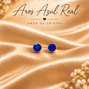 Aros Azul Real de Plata 925