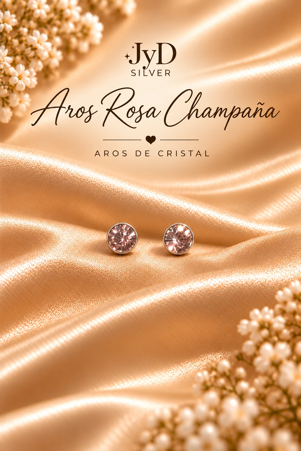 Aros Rosa Champaña de Plata 925 — imagen principal