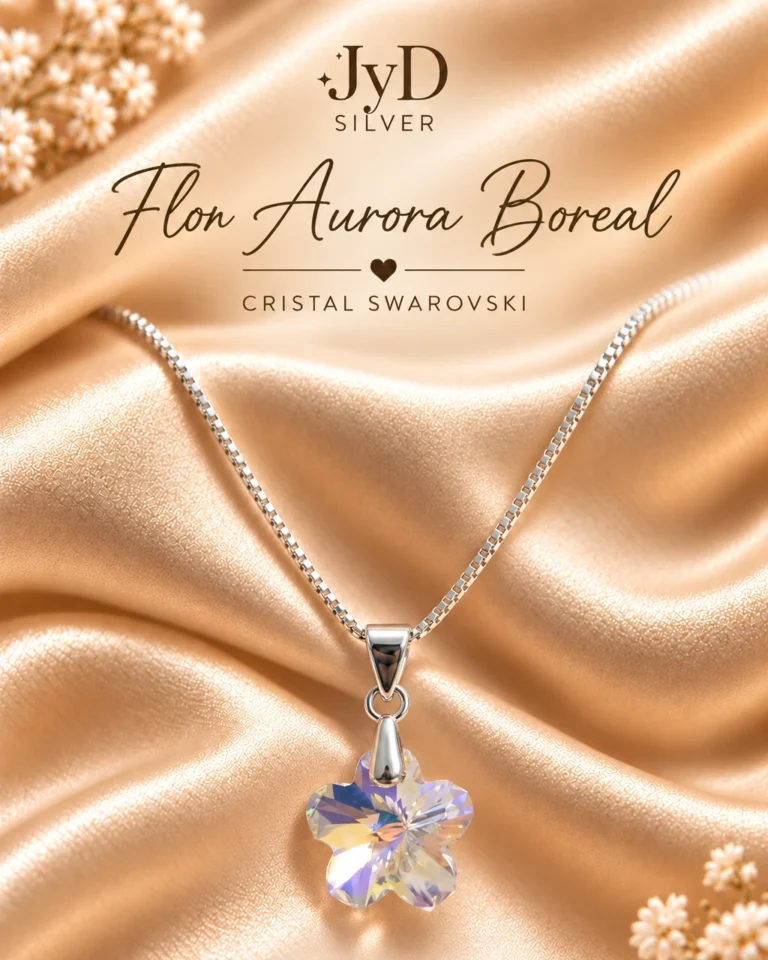 Collar Flor Aurora Boreal, diseño completo sin precio impreso