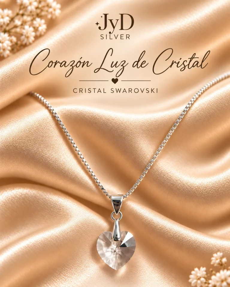 Collar Corazón Luz de Cristal, diseño completo sin precio impreso
