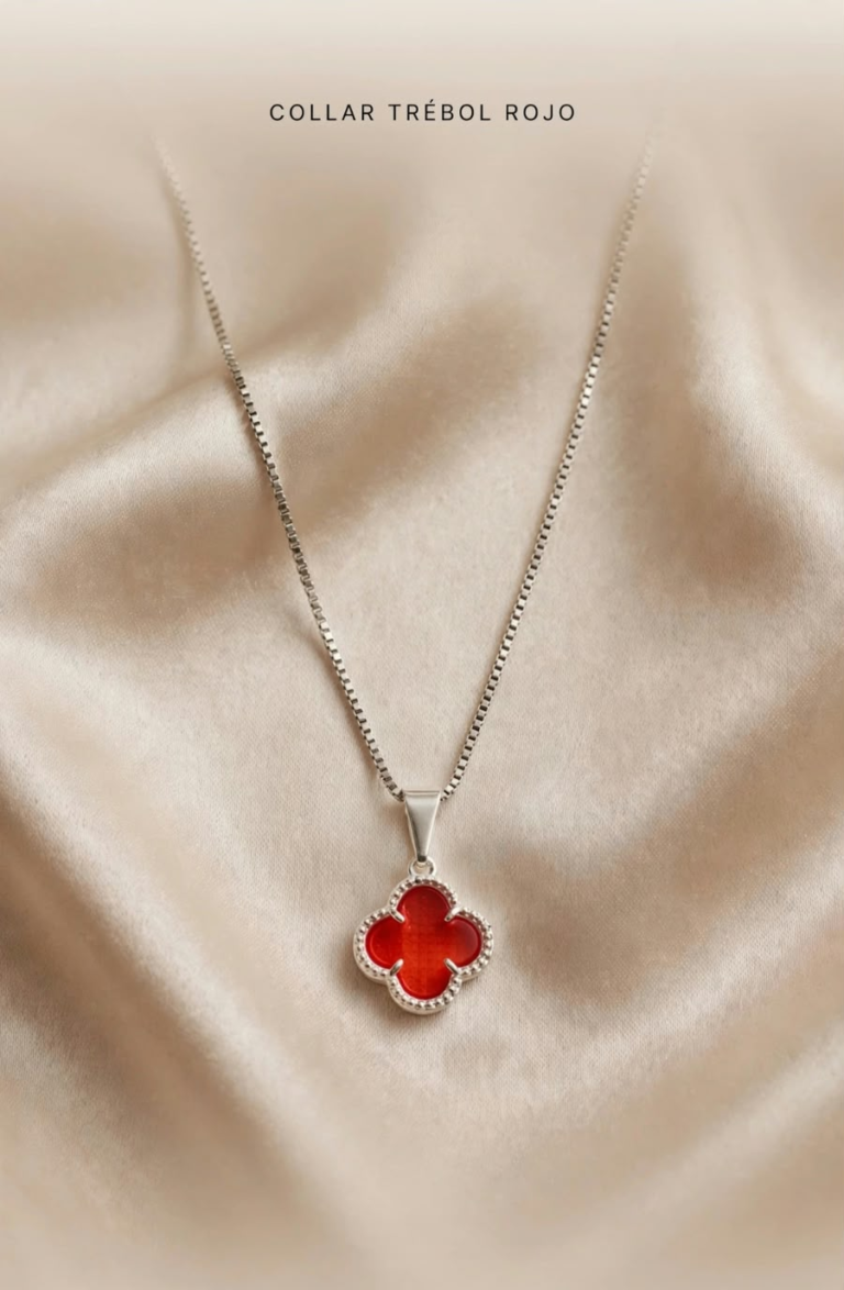 Collar Trébol Rojo