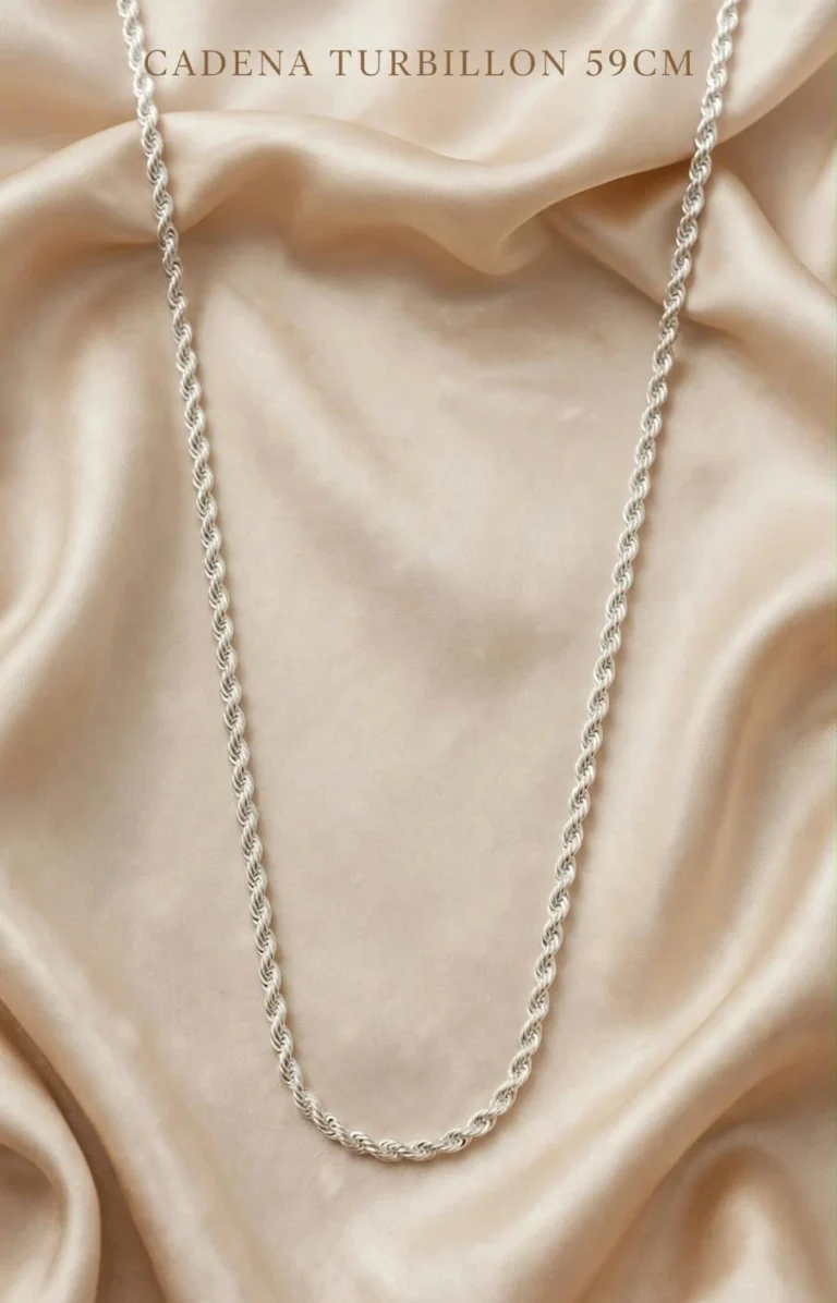 Cadena Turbillon de Plata 59 cm, vista de la pieza completa